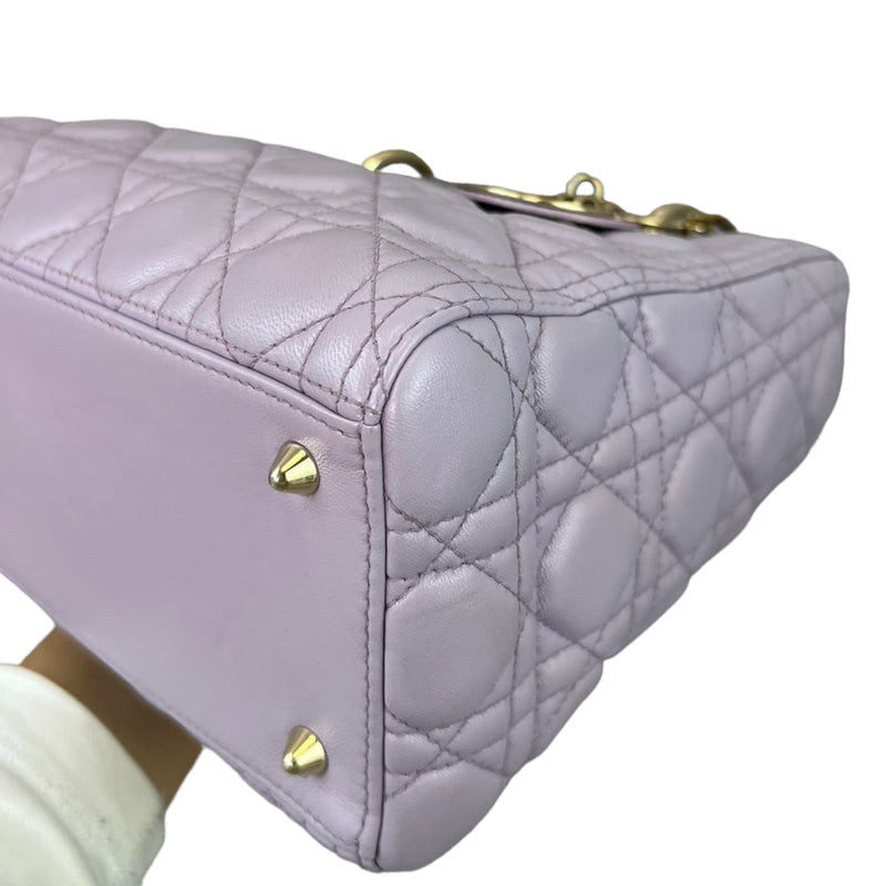 Lambskin Lady Dior Medium Lilac GHW