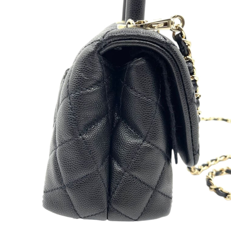 Coco Handle Flap Extra Mini Caviar Quilted Black GHW