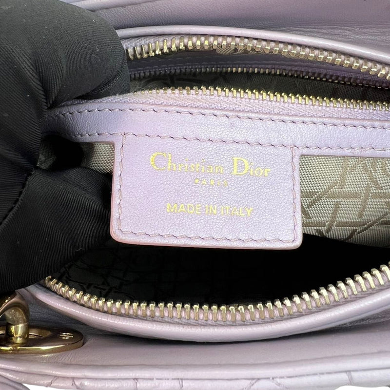 Lambskin Lady Dior Medium Lilac GHW