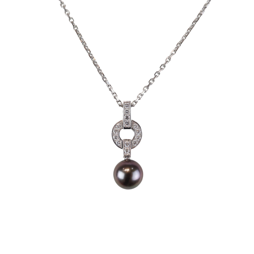 Himalia Pendant Necklace 18K White Gold Diamond Pearl