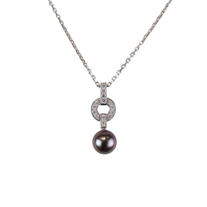 Himalia Pendant Necklace 18K White Gold Diamond Pearl