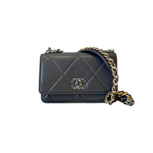 19 Wallet On Chain WOC Lambskin Dark Grey MHW