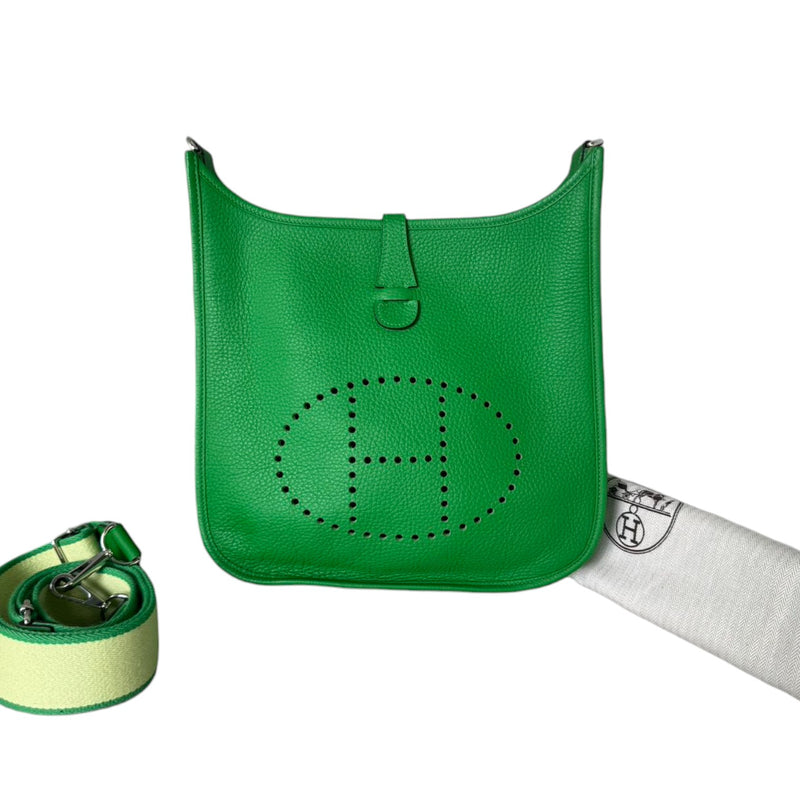 Evelyne III PM Taurillon Clemence Calfskin Green PHW