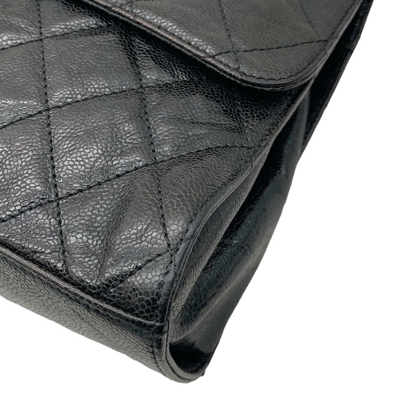 Crumpled Grained Calfskin Jumbo Black RHW