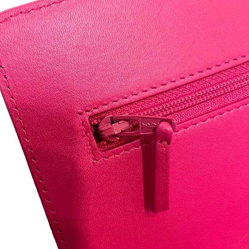 Wallet on Chain WOC Lizard Leather Hot Pink SHW