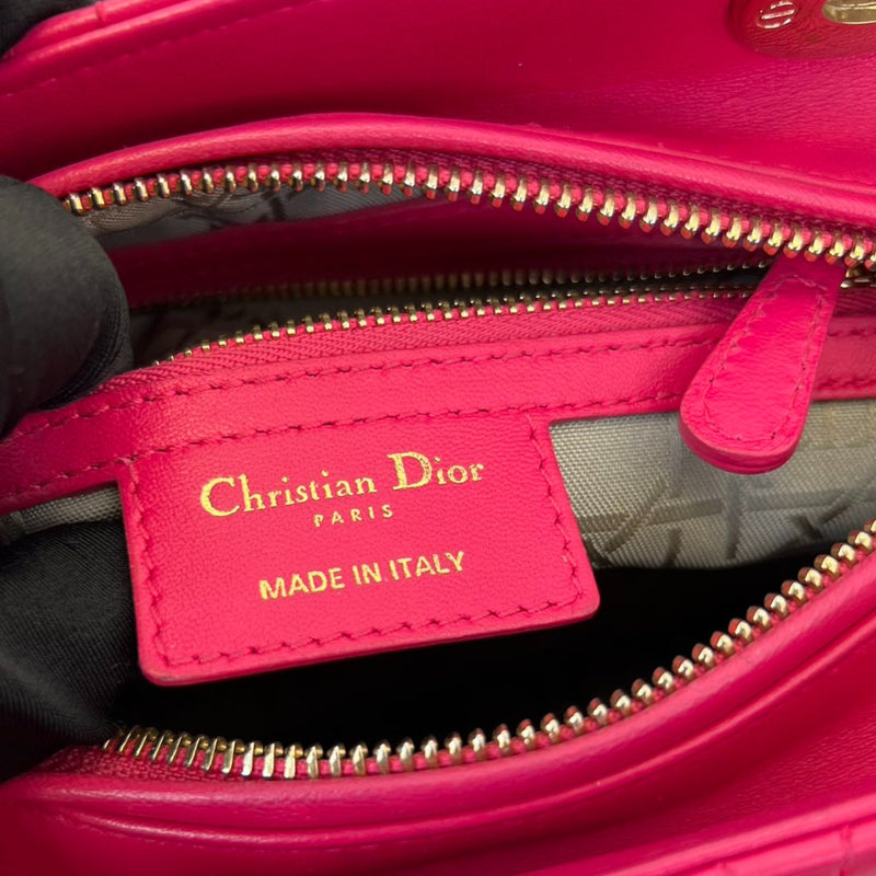 Medium Lady Dior Lambskin Cannage Pink GHW