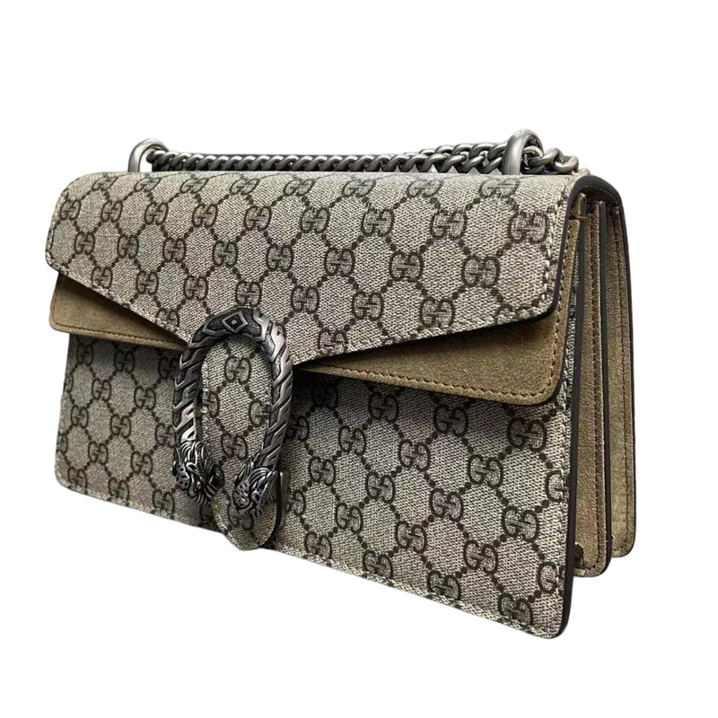 Dionysus Small GG Supreme Monogram Shoulder Beige RHW