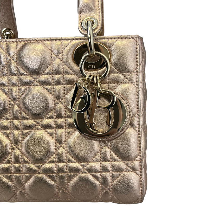 Lady Dior Small Lambskin Cannage Gold GHW