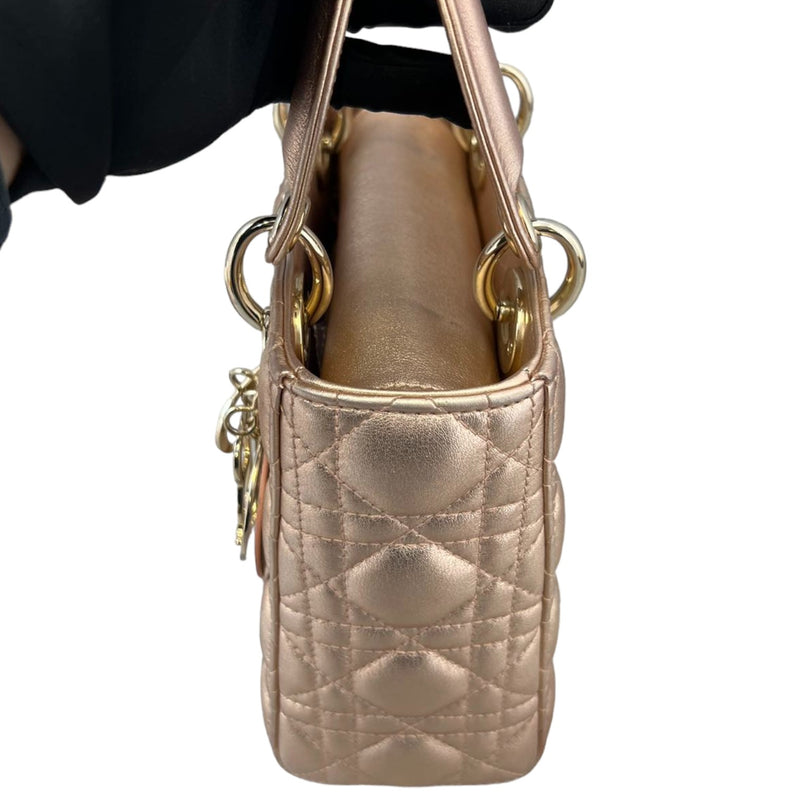 Lady Dior Small Lambskin Cannage Gold GHW