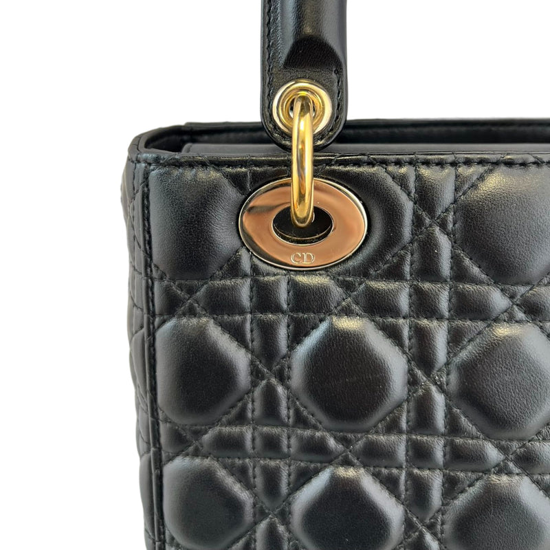 My ABCDior Lady Dior Small Lambskin Quilted Black GHW