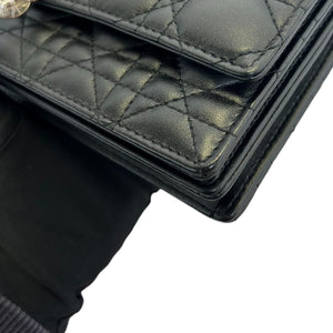 Miss Dior Mini Lambskin Cannage Black GHW