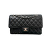 Lambskin Quilted Jumbo Classic Double Flap Black SHW