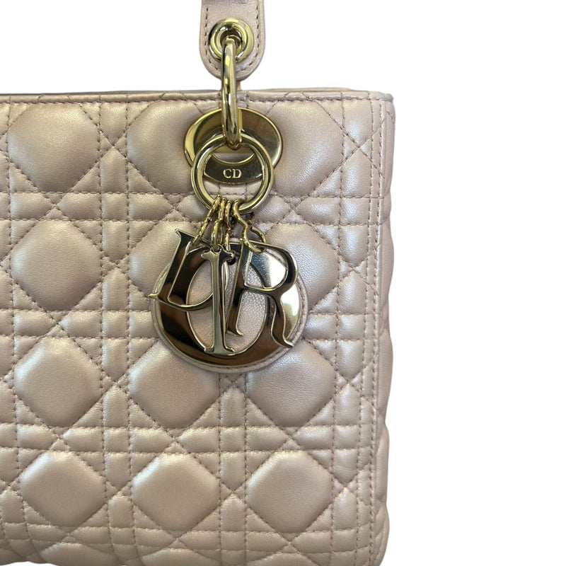 Lady Dior Medium Lambskin Cannage Light Pink GHW