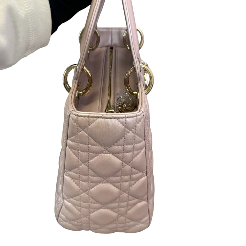 Lady Dior Medium Lambskin Cannage Light Pink GHW