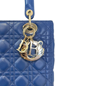 Lady Dior Medium Lambskin Blue GHW