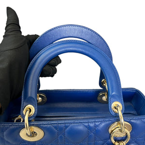 Lady Dior Medium Lambskin Blue GHW