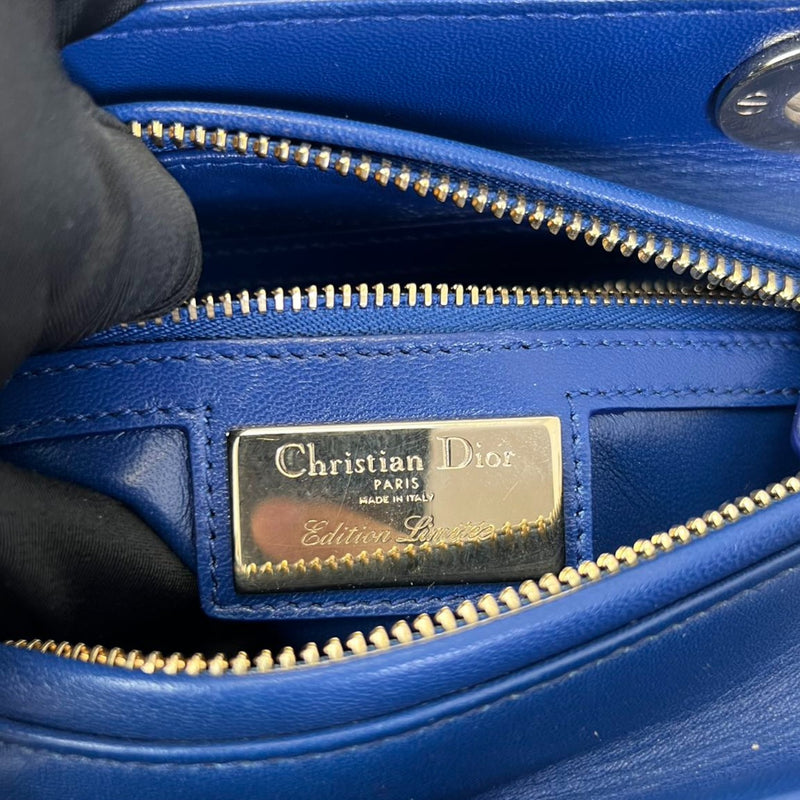 Lady Dior Medium Lambskin Blue GHW