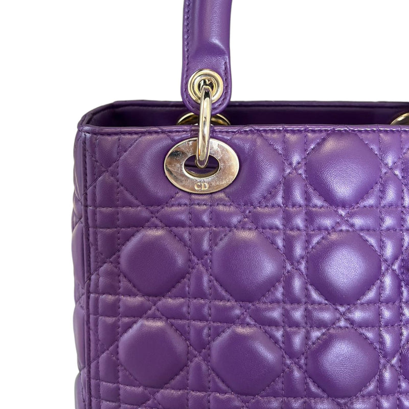 Lady Dior Lambskin Cannage Purple GHW