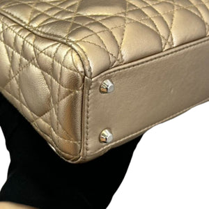 Lady Dior Mini Metallic Lambskin Gold SHW