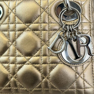 Lady Dior Mini Metallic Lambskin Gold SHW