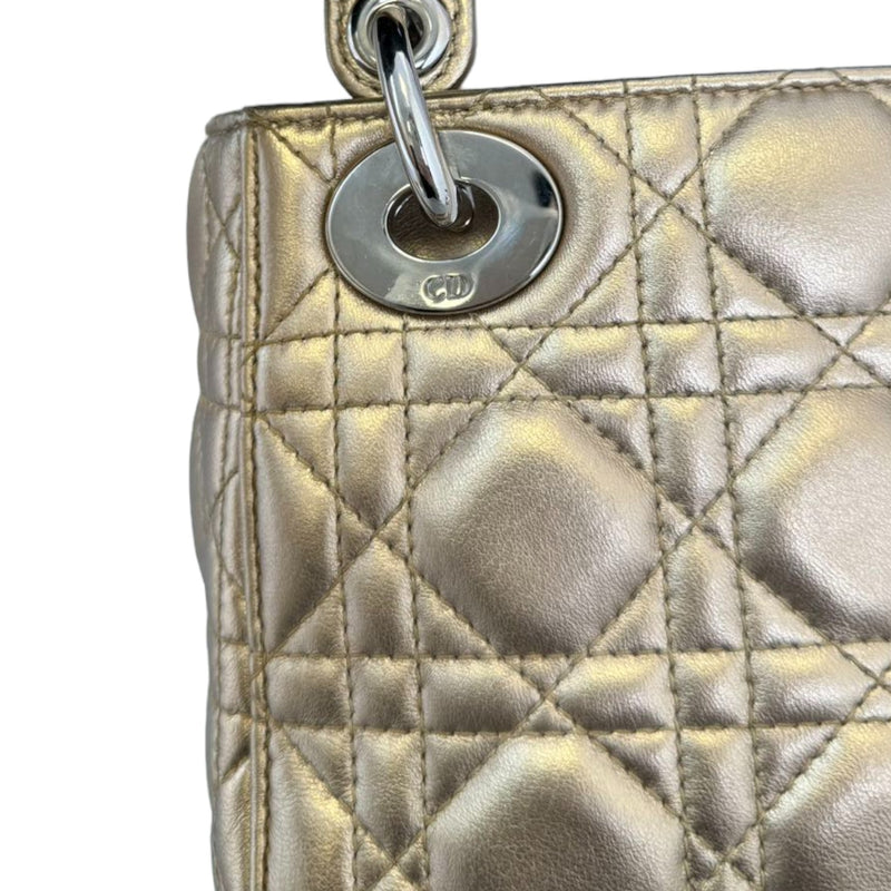 Lady Dior Mini Metallic Lambskin Gold SHW