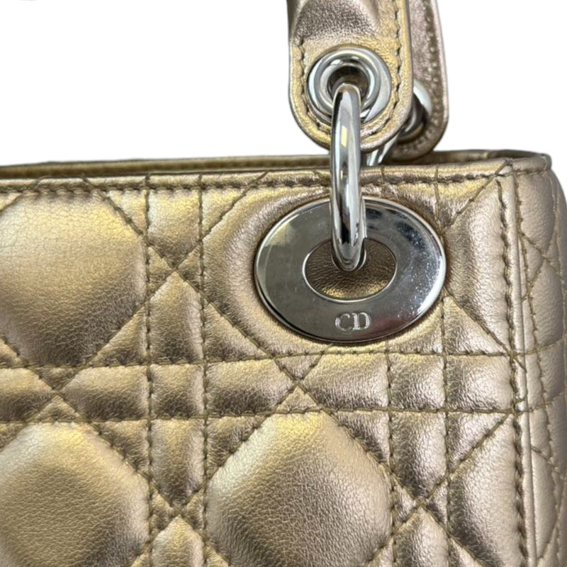 Lady Dior Mini Metallic Lambskin Gold SHW