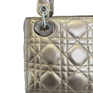 Lady Dior Mini Metallic Lambskin Gold SHW