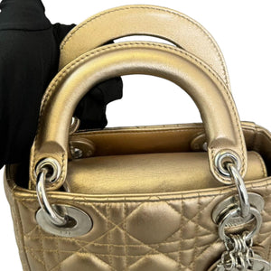 Lady Dior Mini Metallic Lambskin Gold SHW