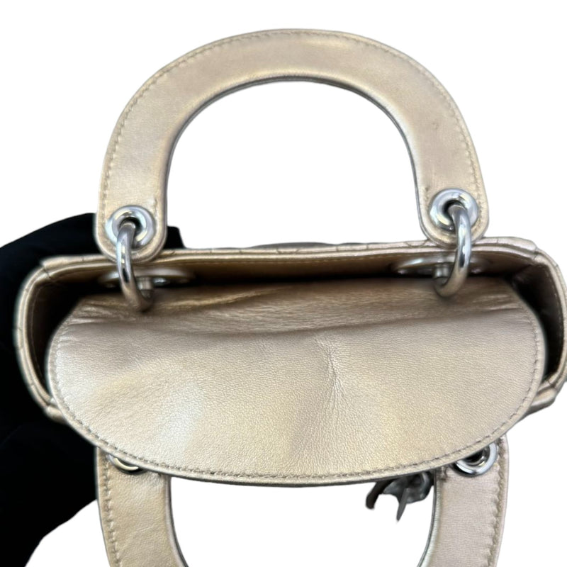 Lady Dior Mini Metallic Lambskin Gold SHW