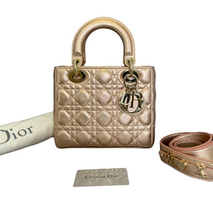 Lady Dior My ABCDior Small Lambskin Cannage Rose Gold GHW