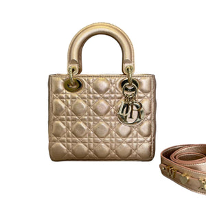 Lady Dior My ABCDior Small Lambskin Cannage Rose Gold GHW