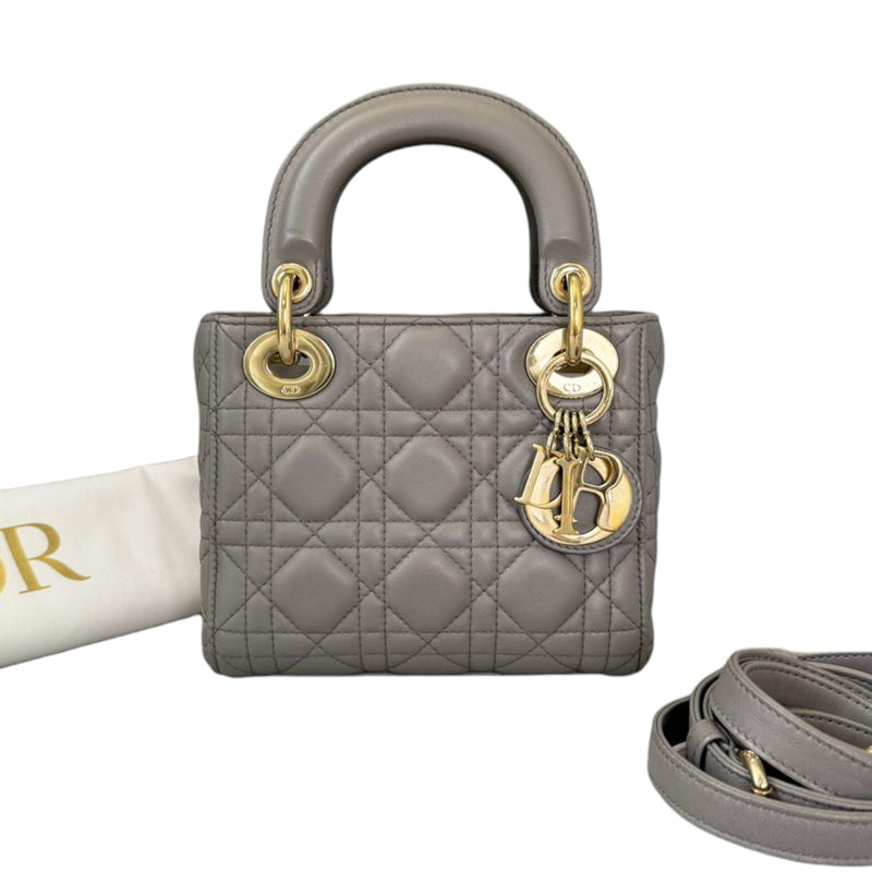 Mini Lady Dior Lambskin Grey GHW