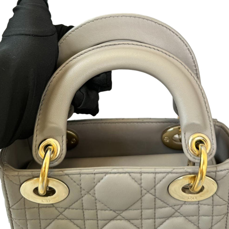 Mini Lady Dior Lambskin Grey GHW