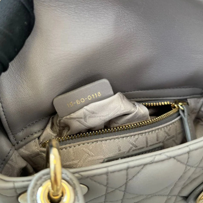 Mini Lady Dior Lambskin Grey GHW