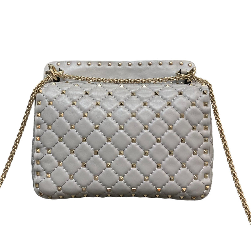 Rockstud Spike Shoulder Medium Lambskin Blue GHW