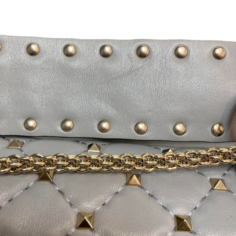 Rockstud Spike Shoulder Medium Lambskin Blue GHW