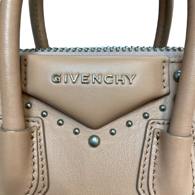 Studded Antigona Mini Calfskin Beige SHW