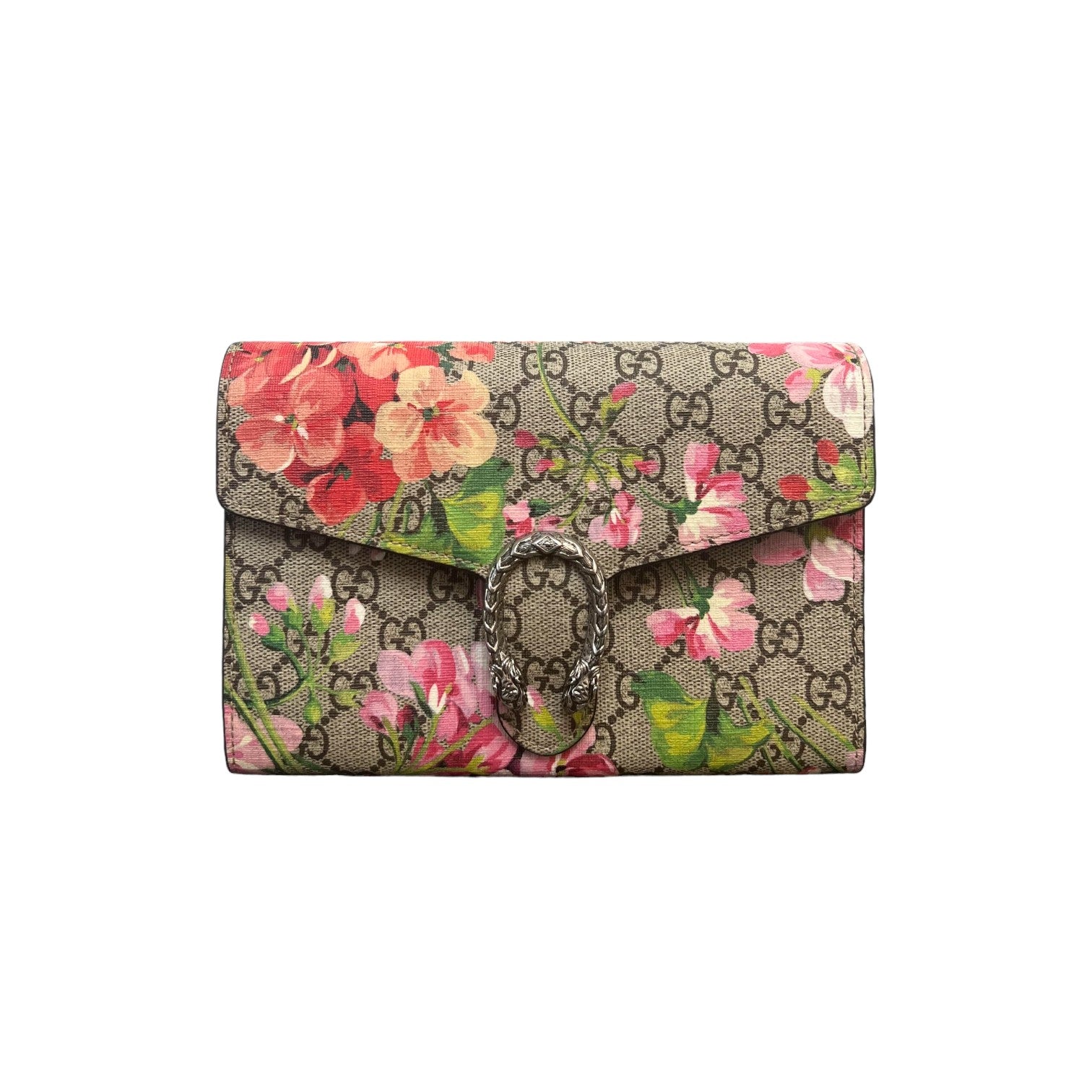 Dionysus Chain Wallet Mini GG Supreme Monogram Blooms Beige Multicolor