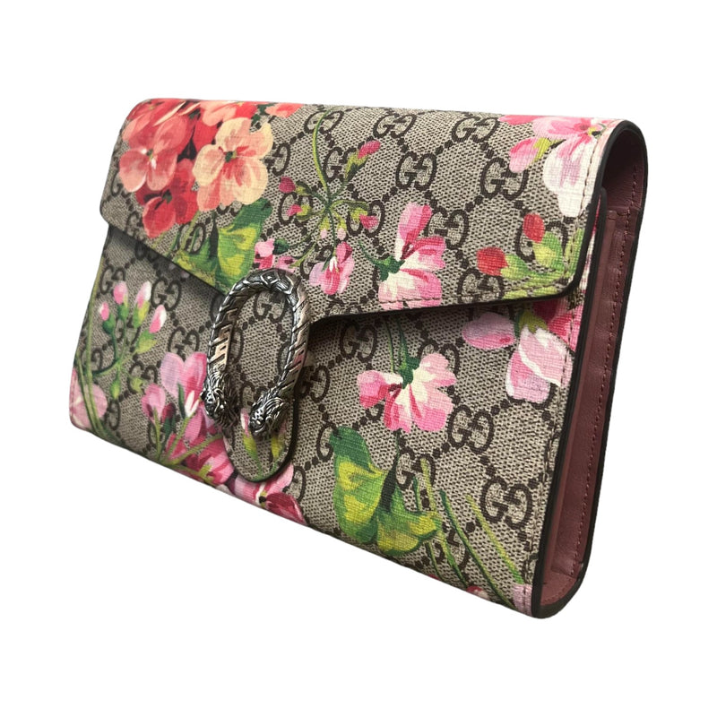 Dionysus Chain Wallet Mini GG Supreme Monogram Blooms Beige Multicolor