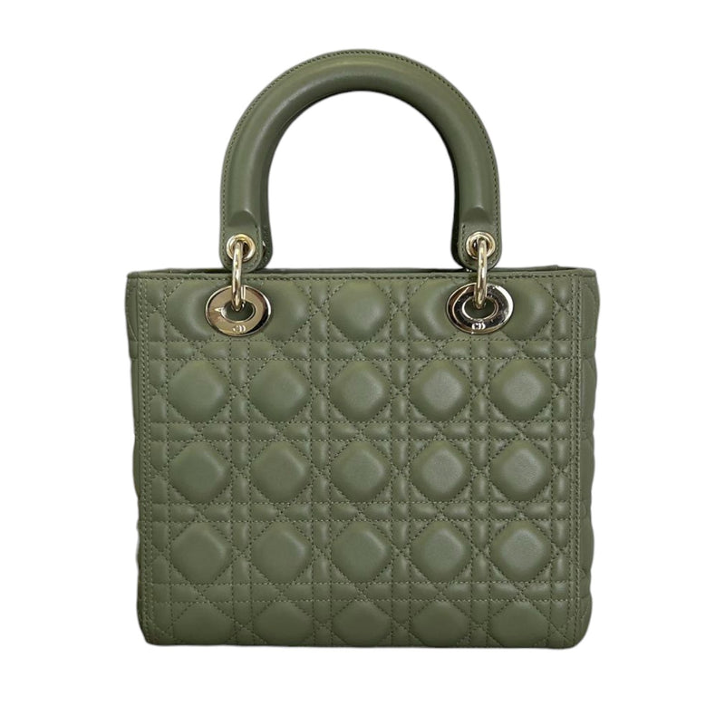 Lady Dior Medium Lambskin Cannage Green GHW