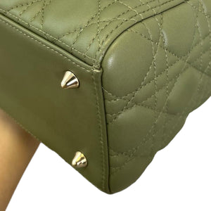 Lady Dior Medium Lambskin Cannage Green GHW