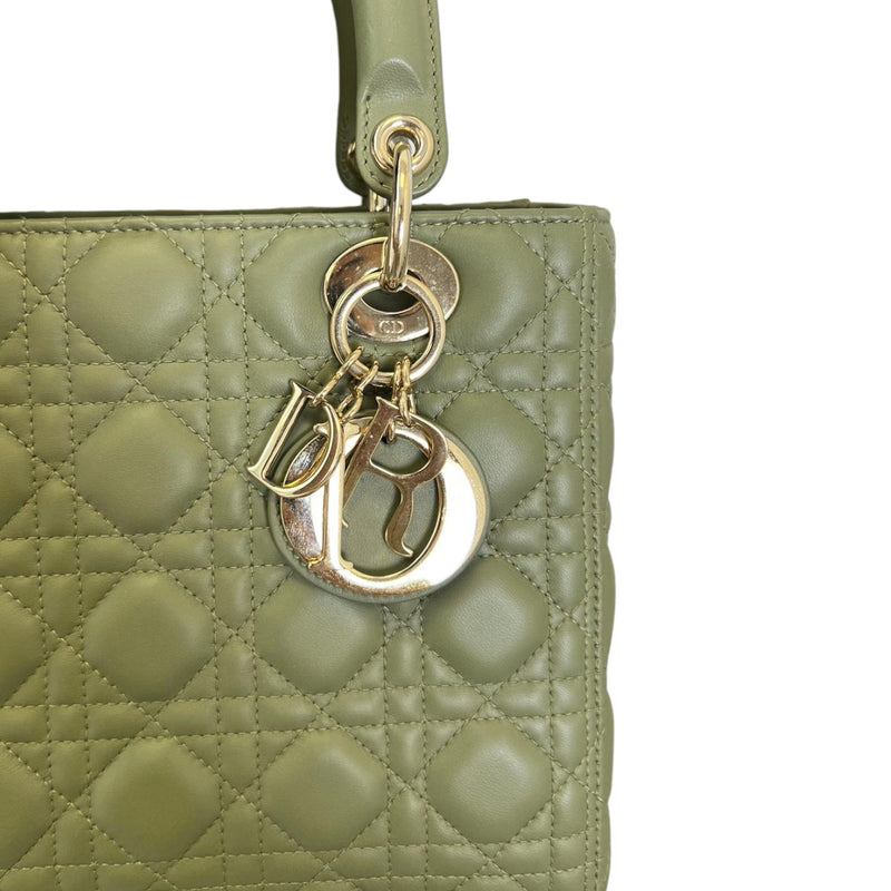 Lady Dior Medium Lambskin Cannage Green GHW