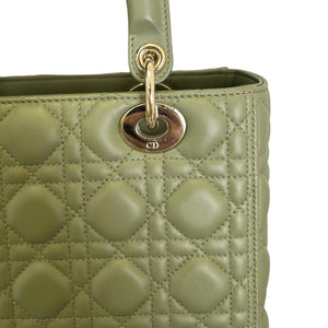 Lady Dior Medium Lambskin Cannage Green GHW