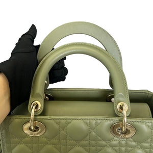 Lady Dior Medium Lambskin Cannage Green GHW