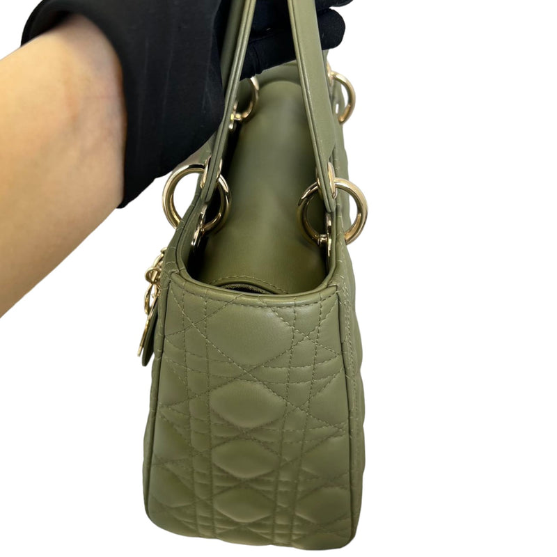 Lady Dior Medium Lambskin Cannage Green GHW