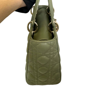 Lady Dior Medium Lambskin Cannage Green GHW