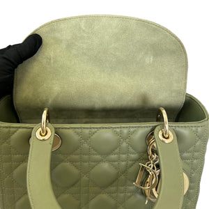 Lady Dior Medium Lambskin Cannage Green GHW