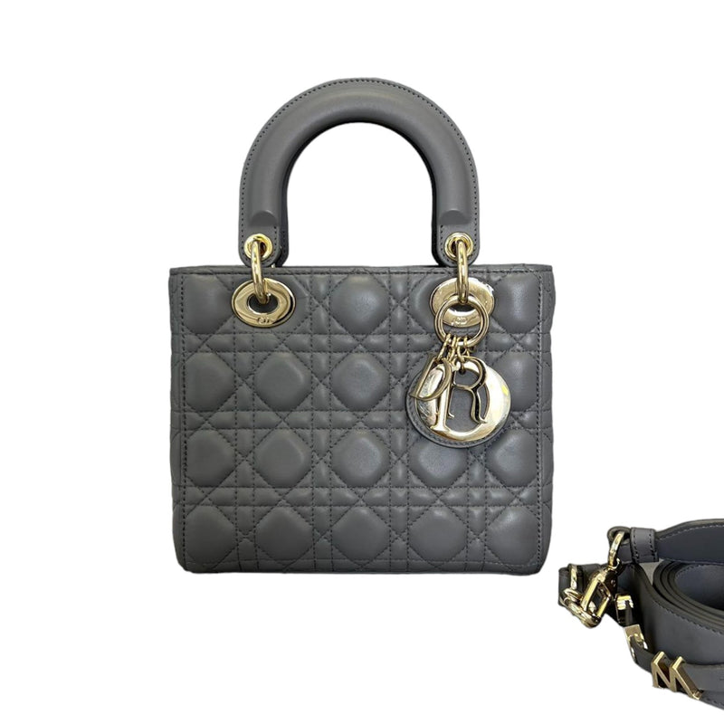 My ABCDior Lady Dior Small Lambskin Quilted Grey GHW