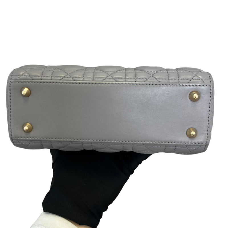 My ABCDior Lady Dior Small Lambskin Quilted Grey GHW