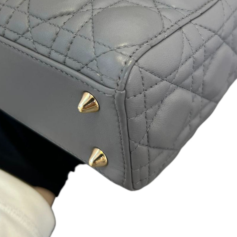 My ABCDior Lady Dior Small Lambskin Quilted Grey GHW